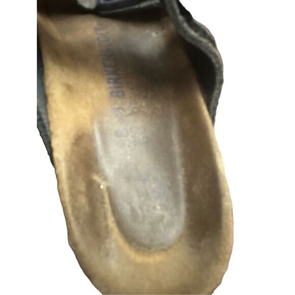 Birkenstock Germany Arizona Blue Suede Leather Slip On Slide Cork Sandal Size 38 - Picture 10 of 10